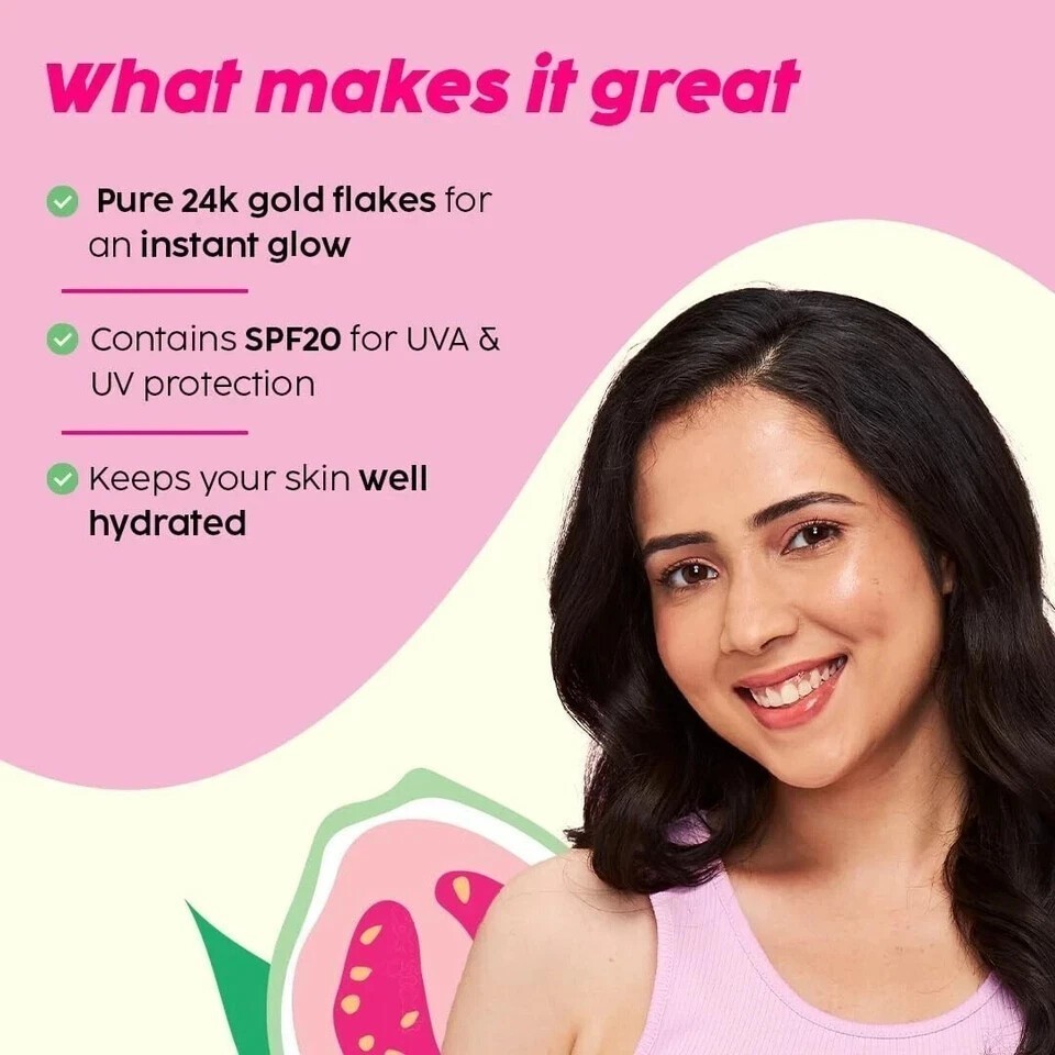 PLIX – 24k Guava Gold Lightweight Face Serum & Moisturizer Combo ( 30 ml + 50g )