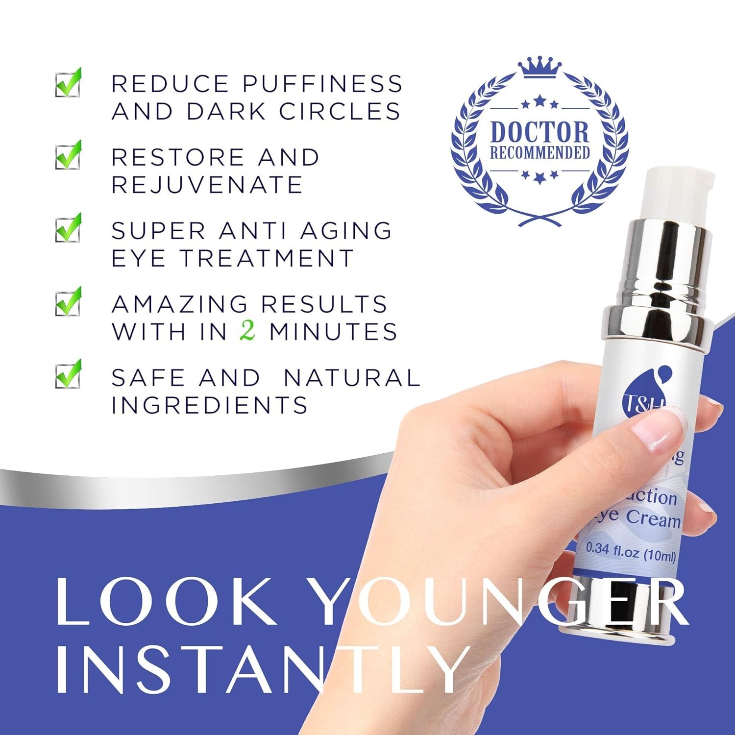 Anti-Aging Rapid Reduction Under-Eye Cream, Visibly and Instantly Reduces Wri…