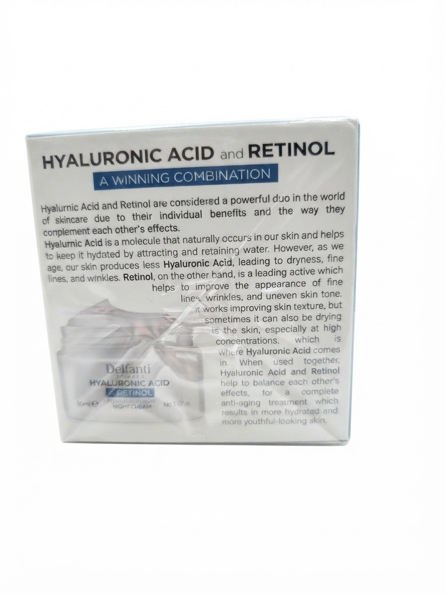 Delfanti Milano Hyaluronic Acid and Retinol Night Cream Deep Hydration 1.7oz