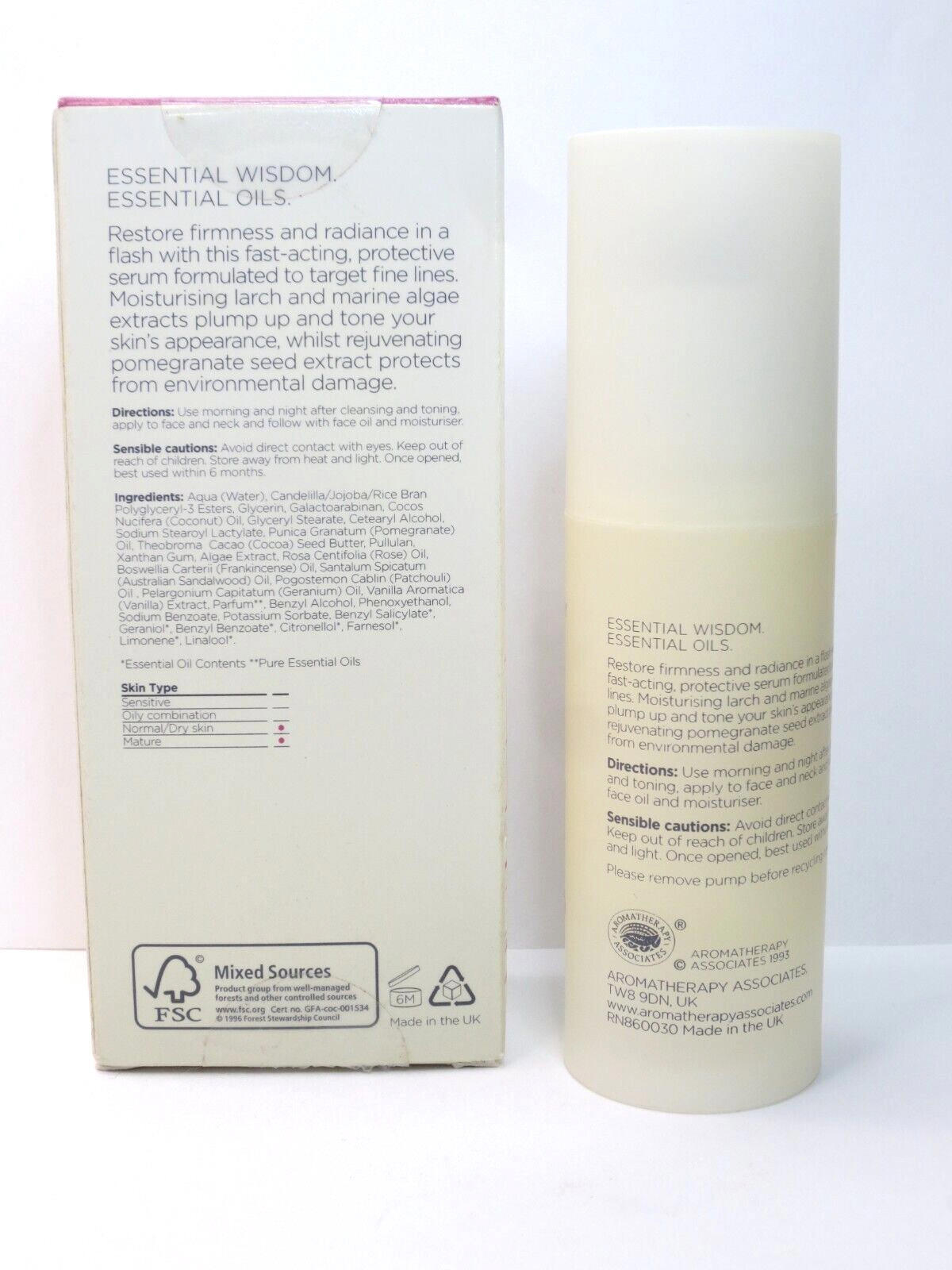AROMATHERAPY INSTANT SKIN FIRMING SERUM ANTI AGE 1 OZ BOXED