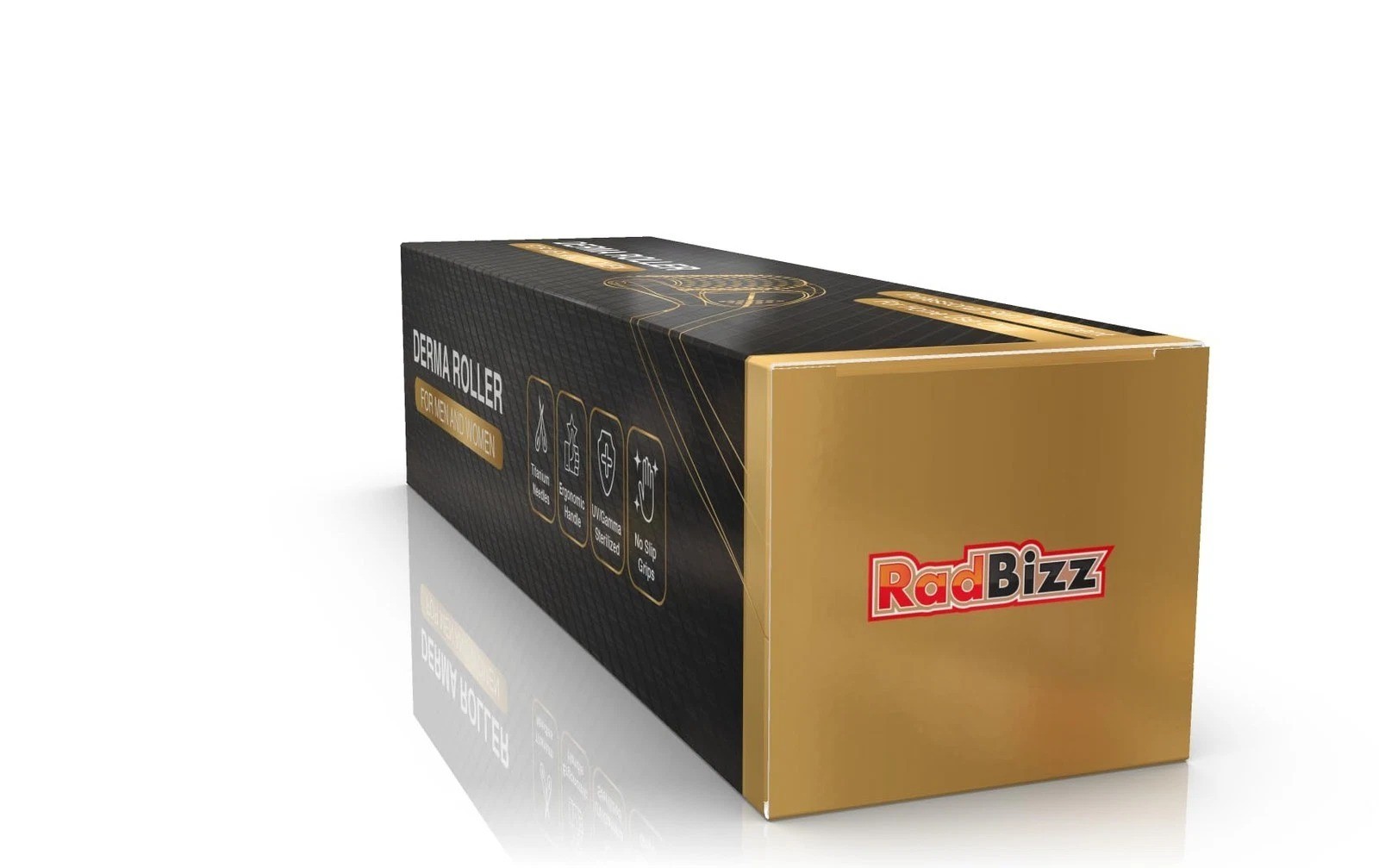 RadBizz Derma Roller and Storage Case – 0.25mm 1 Count (Pack of 1), Black
