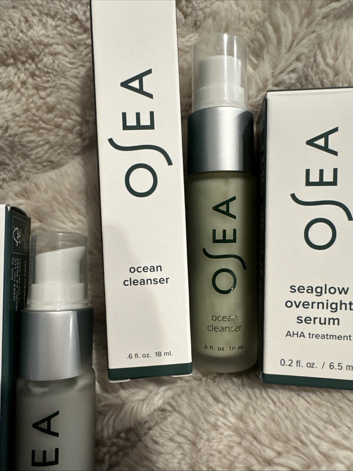 OSEA LOT Of 4 Undaria Algae Body Butter Atmosphere Cream, Cleanser, AHA Serum