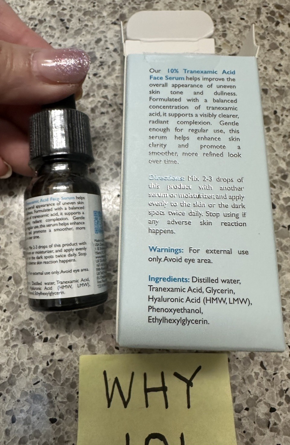 Omic Skincare 10% Tranexamic Acid Face Serum .33oz/10mL EXP 11/2030 TRAVEL SZ
