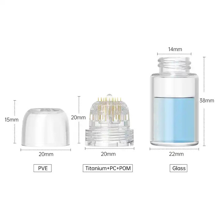 20/64 Pins Titanium Roller System for Facial Skin Care Wrinkle Removal Therapy