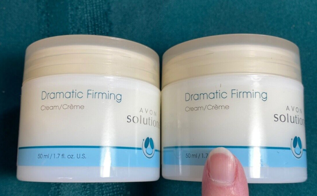 New Sealed Set of 2 AVON SOLUTIONS Dramatic Firming Face Cream 1.7 Oz Each