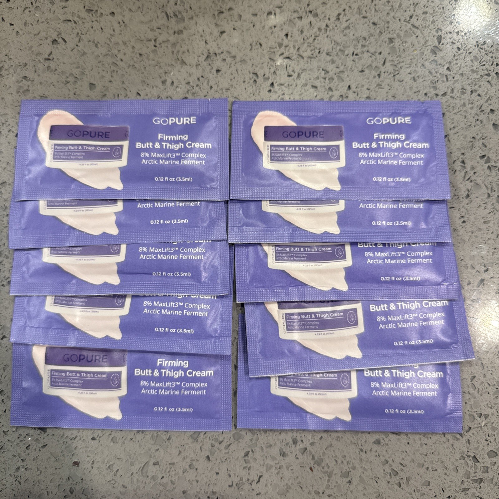 GoPure Firming Butt & Thigh Cream – Ten Packets 0.12 Oz each EXP: 2027 New