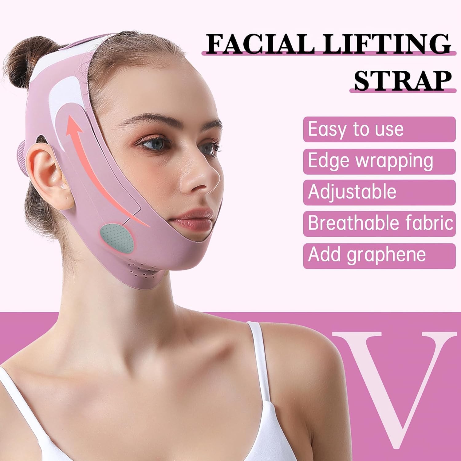 Adjustable Chin Strap Jawline Shaper & Exerciser Reusable V-Line Face Mask USA