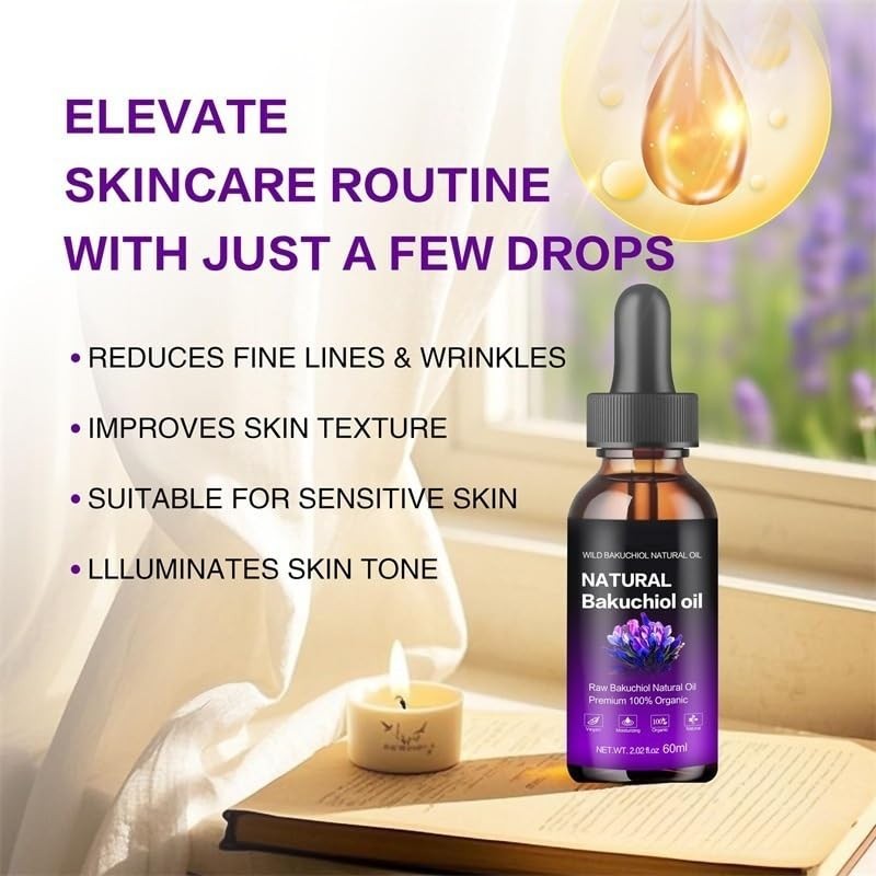 Organic Bakuchiol Oil for Face & Body Retinol Alternative 2.02 fl oz Anti-Aging
