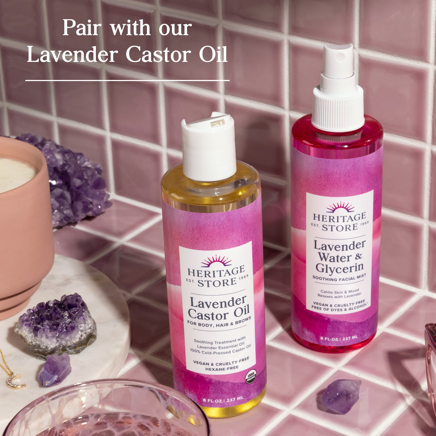 Heritage Store Lavender Water & Glycerin Soothing Facial Mist 8 oz