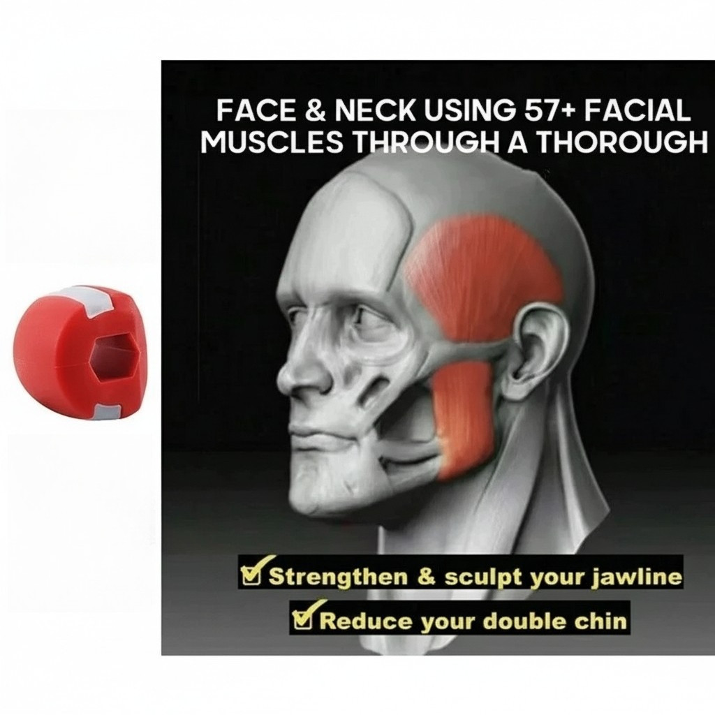 1PCS Jawline Exerciser Mouth Exercise Fitness Ball Neck Face Jaw Trainer Toning