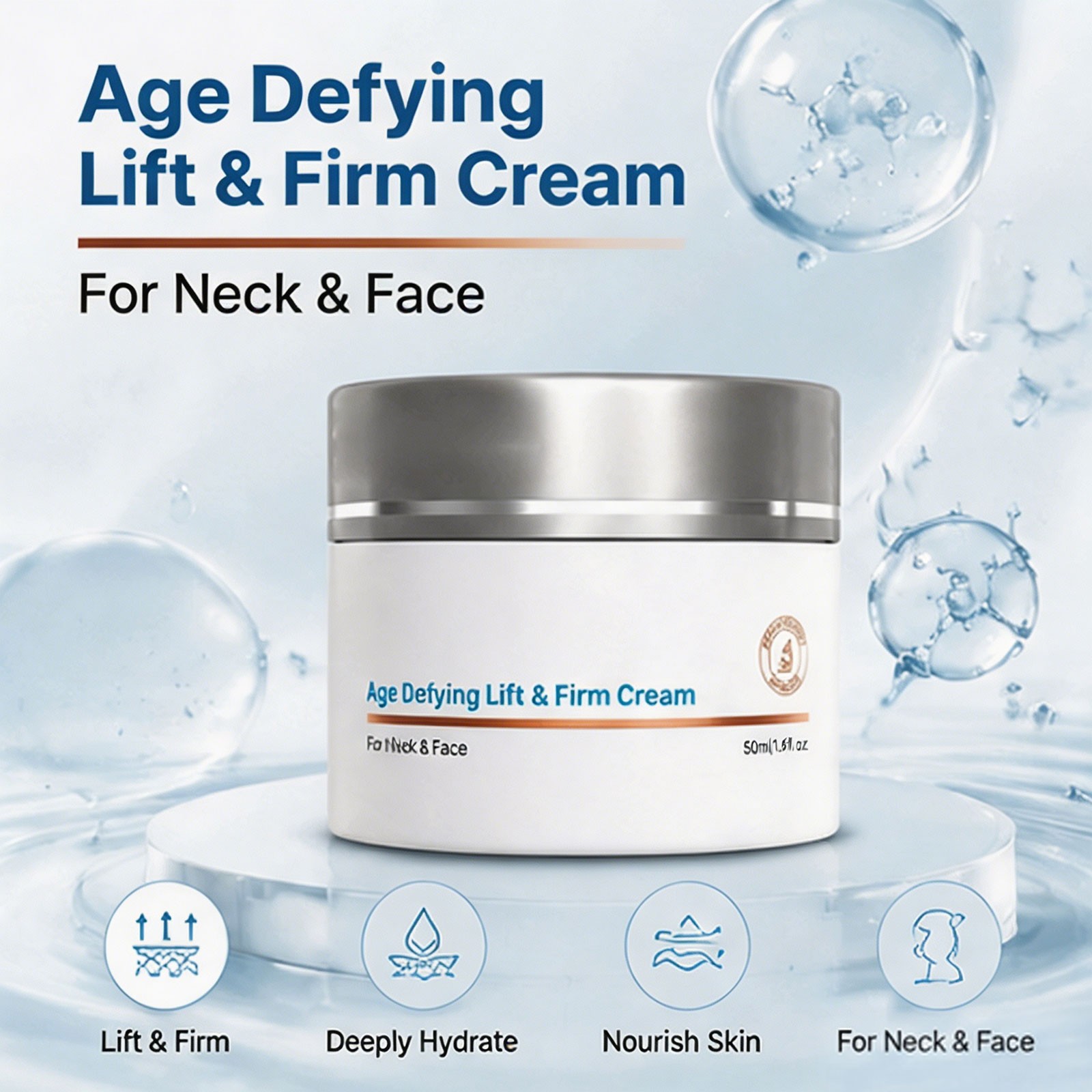 Age Defying Lift Firm Cream For Neck Face Body Anti Aging Moisturizer 50ml