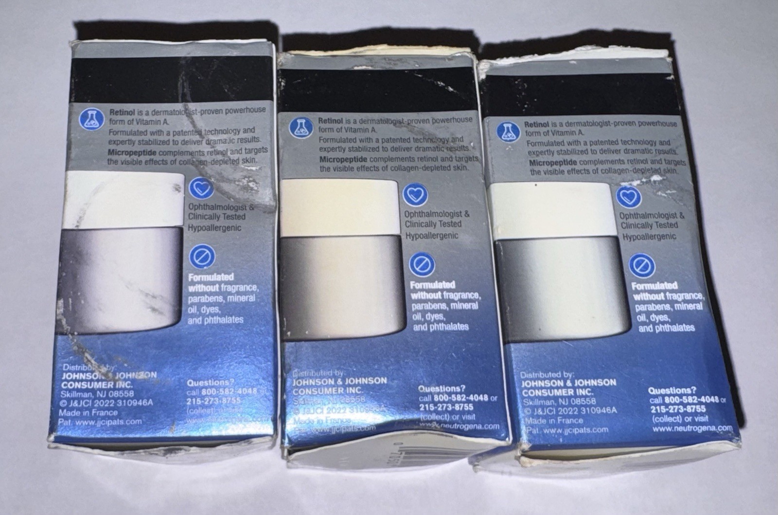 LOT OF 3 NIB Neutrogena Rapid Wrinkle Repair Retinol Pro+ Eye Cream 0.5oz Fresh
