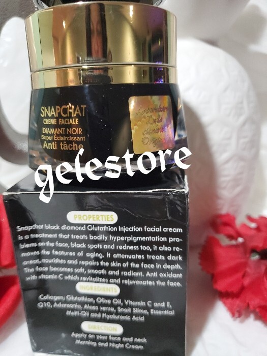 Lait snaptchat Diamant NOIR Face CREAM. 50G x 1. 100% Satisfaction