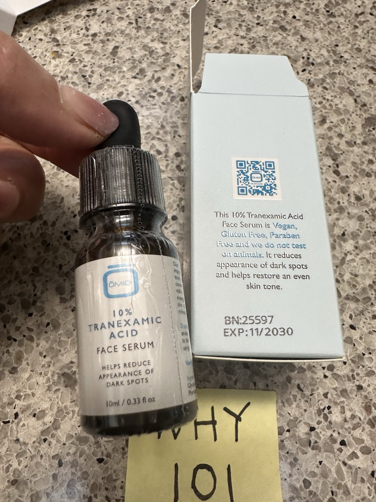 Omic Skincare 10% Tranexamic Acid Face Serum .33oz/10mL EXP 11/2030 TRAVEL SZ