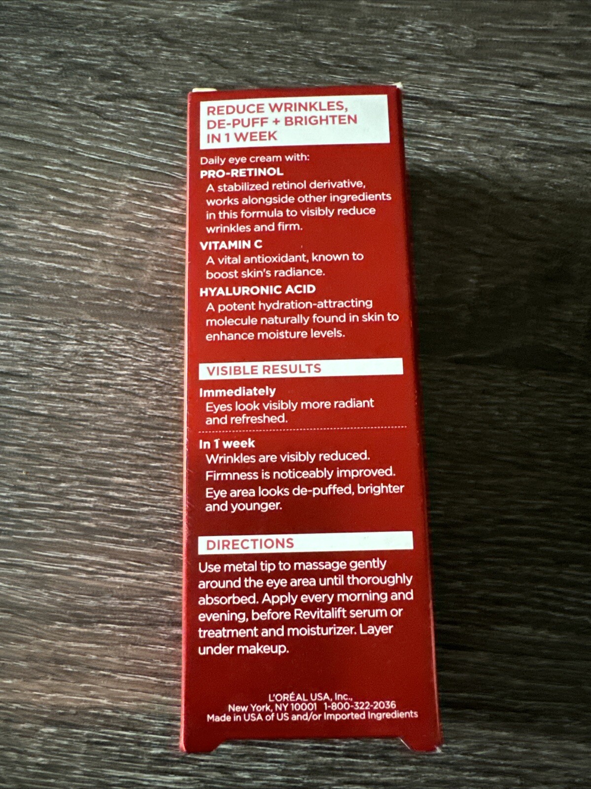 L’oreal Revitalift Triple Power Anti Aging Eye Cream 0.5oz / 15ml Wrinkles New