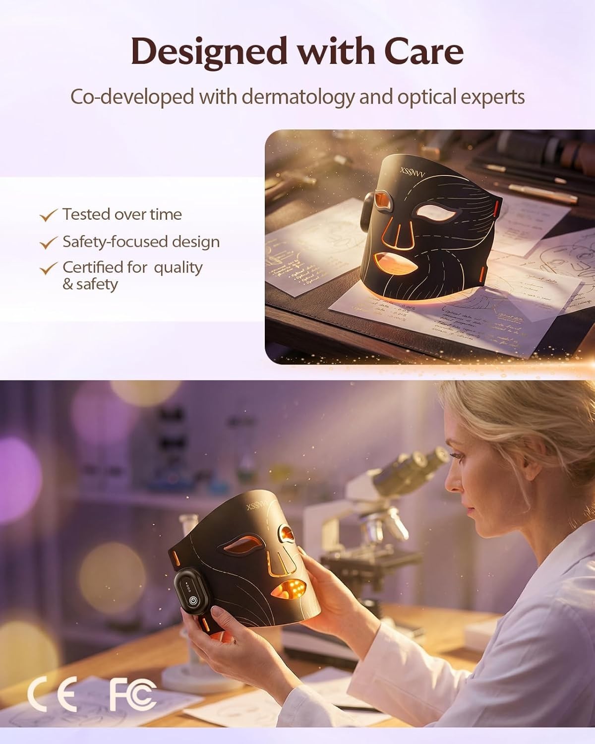 Red Light Therapy Mask 7-Color LED Face and Neck Light Therapy with 850nm NIR