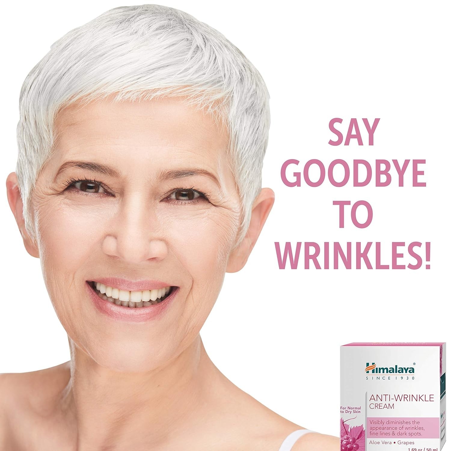 Himalaya Herbals Anti-Wrinkle Cream 50 g | Aloe & Grape | Reduces Fine Lines
