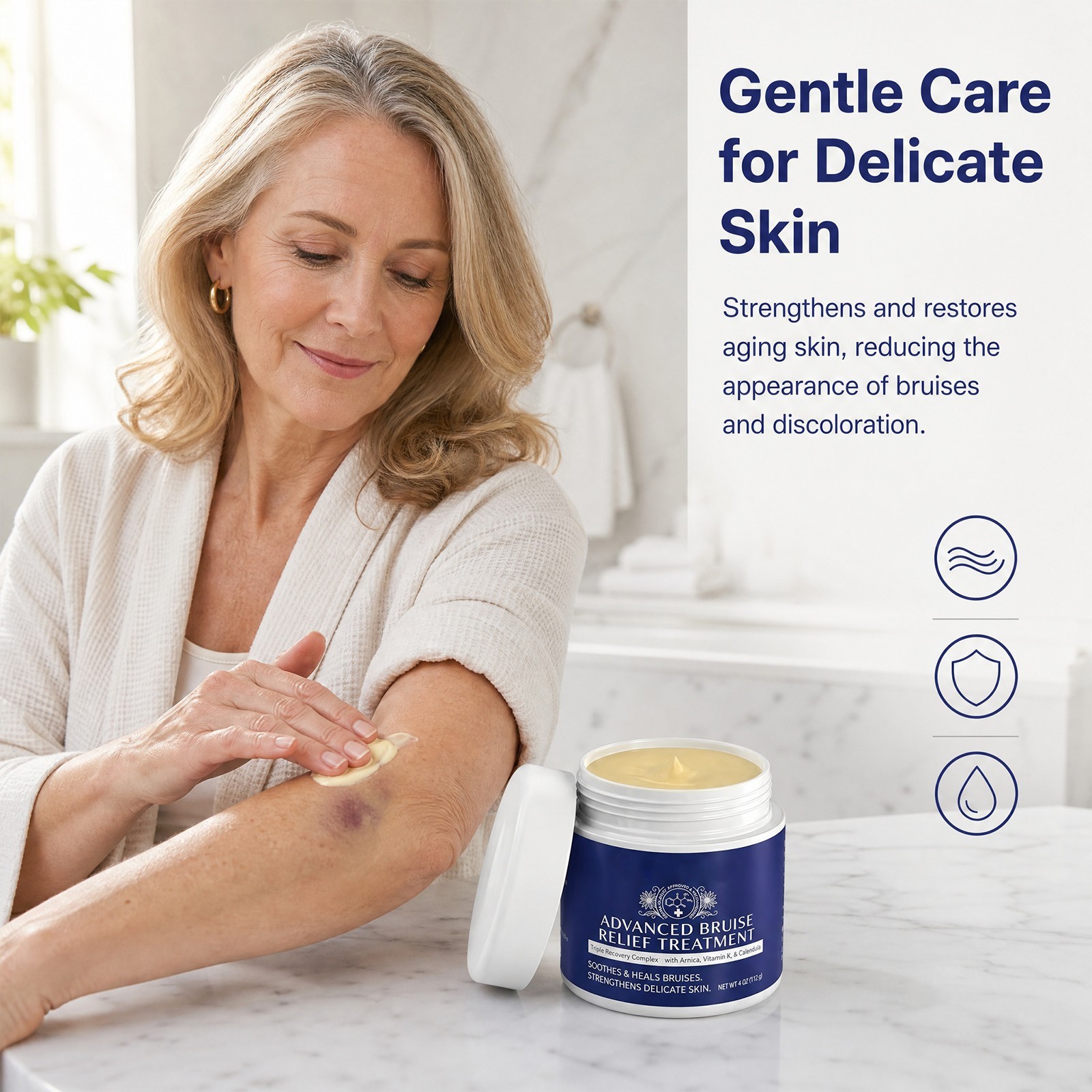 Arnica Bruise Repair Cream with Vitamin K C E Skin Renewal for Seniors Thin Skin