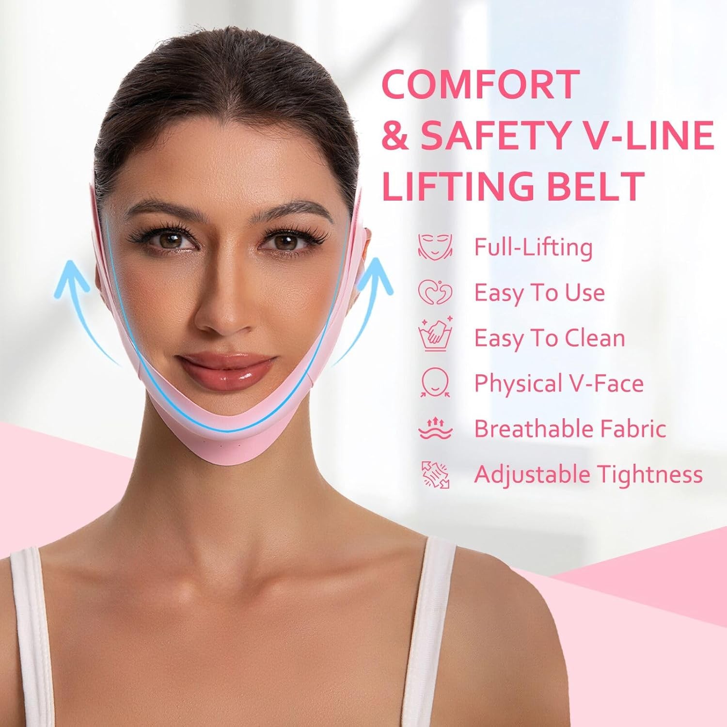 Adjustable Chin Strap Jawline Shaper & Exerciser Reusable V-Line Face Mask USA