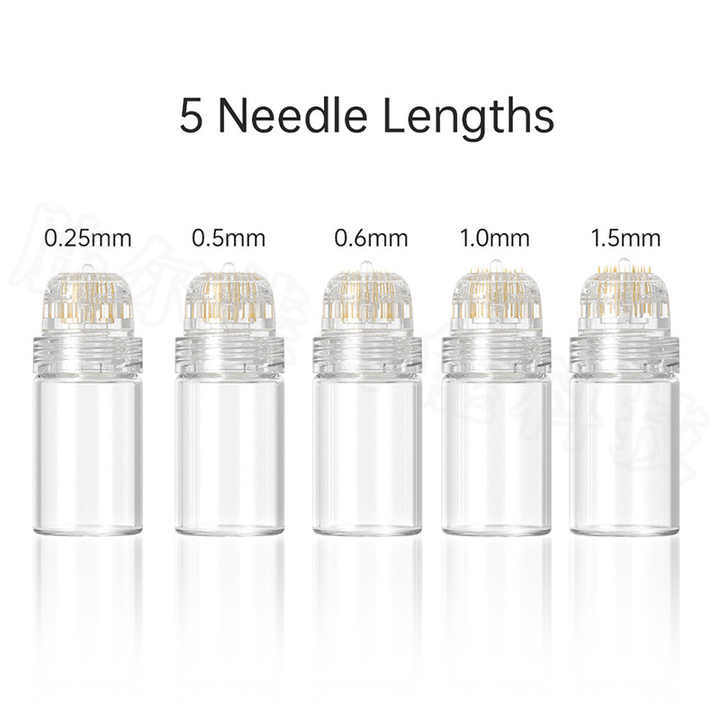 USA 20 Pins Golden Plated Tips With 5 ml Glass Bottle (0.25/0.5/0.6/1.0/1.5 mm)