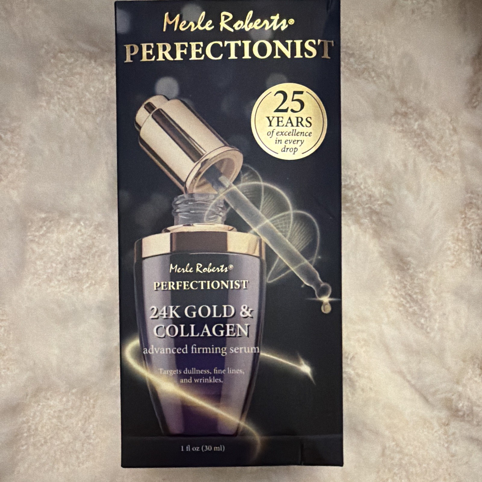 Merle Roberts Perfectionist 24K Gold Collagen Firming Serum 1 fl oz Paraben-Free