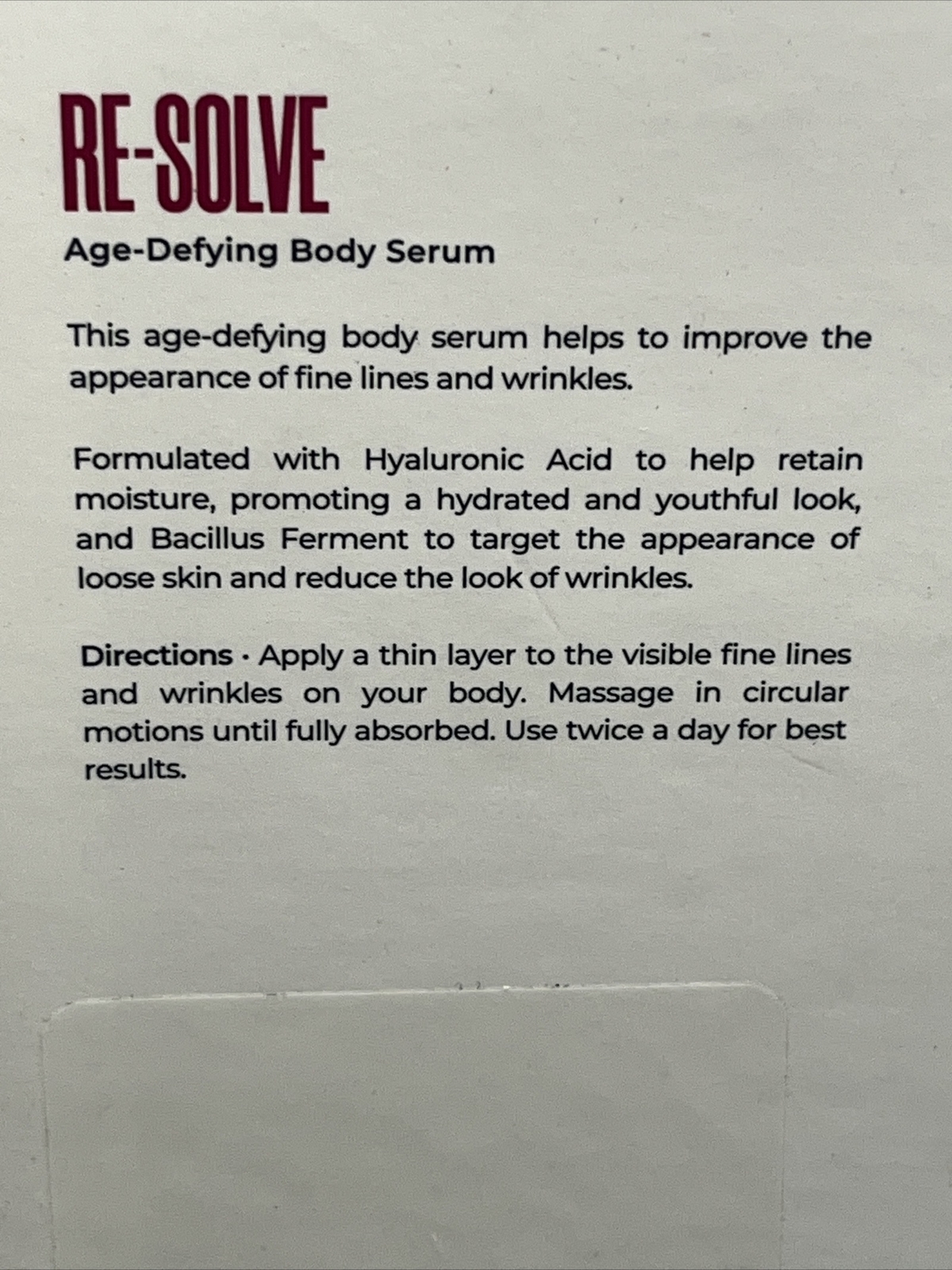 Maelys Re-Solve Age-Defying Body Serum 3.5oz NEW !!