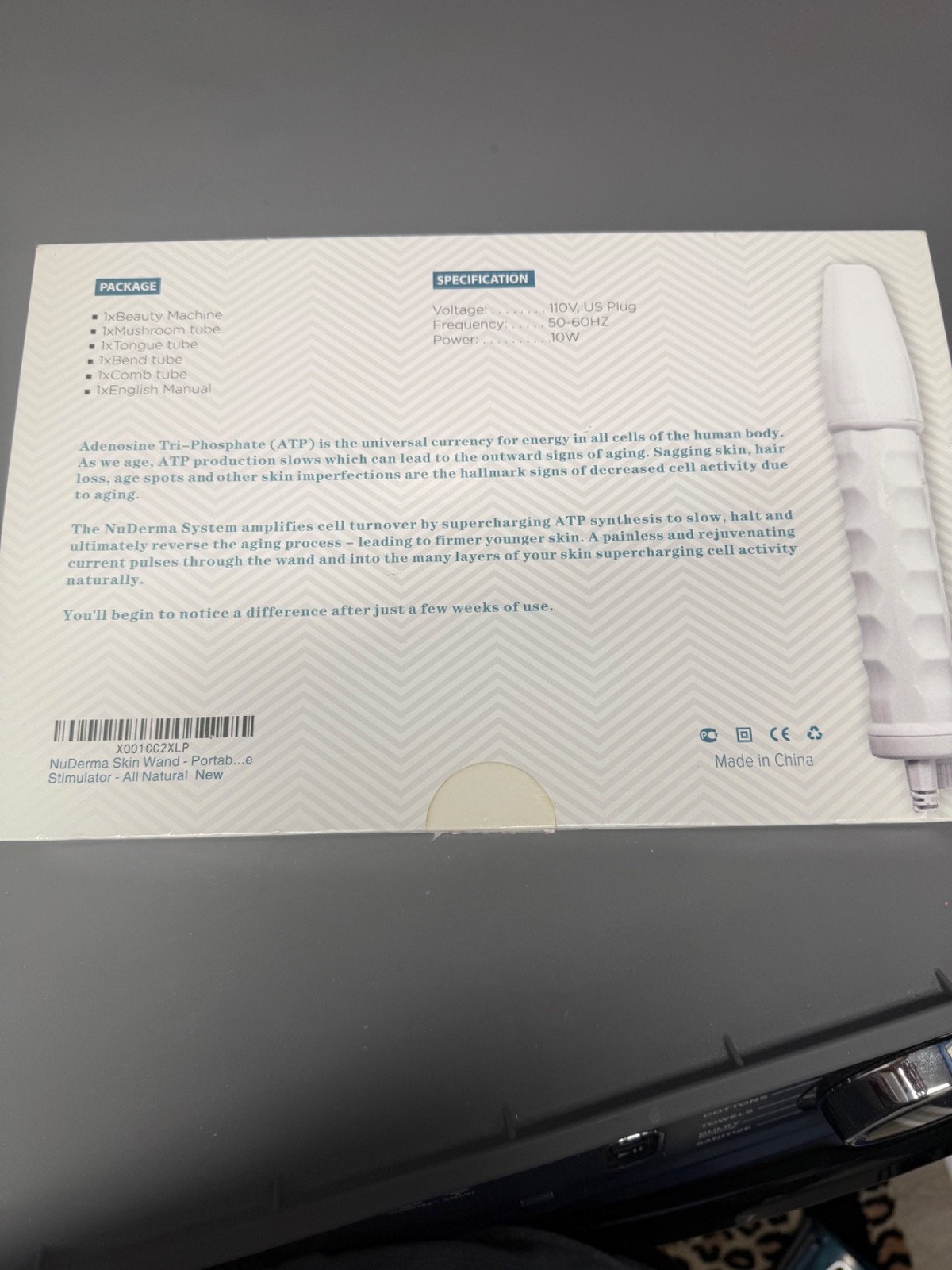 Skin Therapy Wand Machine Neon Anti Aging.Pure Daily Care NuDerma Handheld