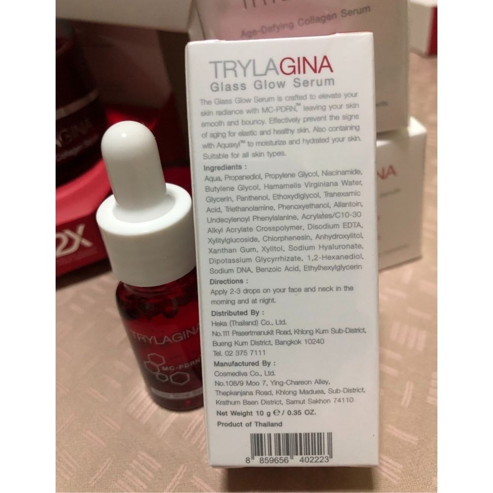 Trylagina Age-Defying Collagen Serum Set 30g + 5g x2 + Glass Glow Serum 10g