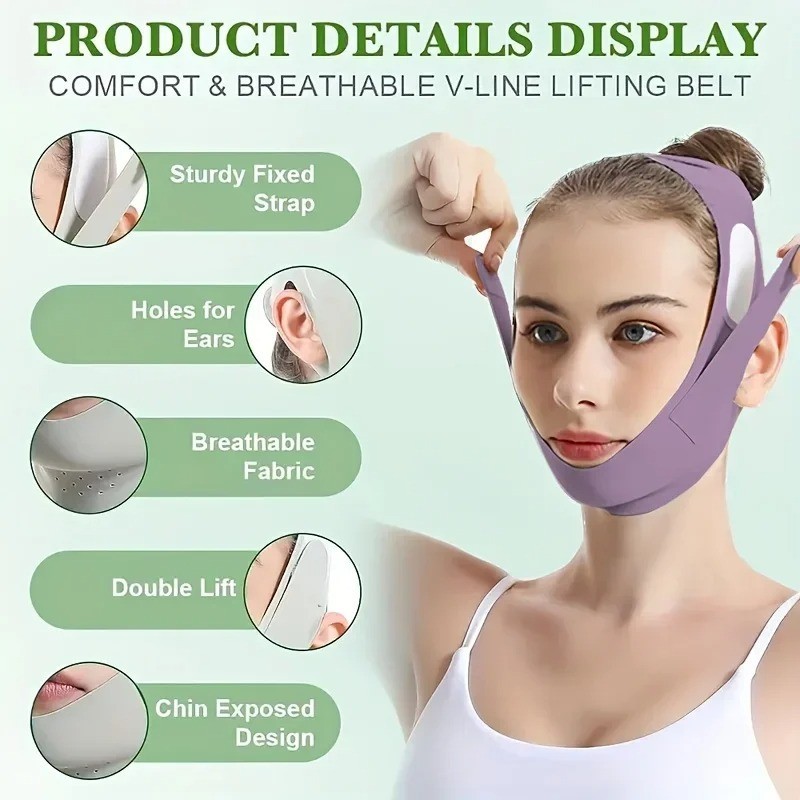 Overnight Face Lift Band Graphene Fiber Double Chin Reducer Jawline Shaper Reusa