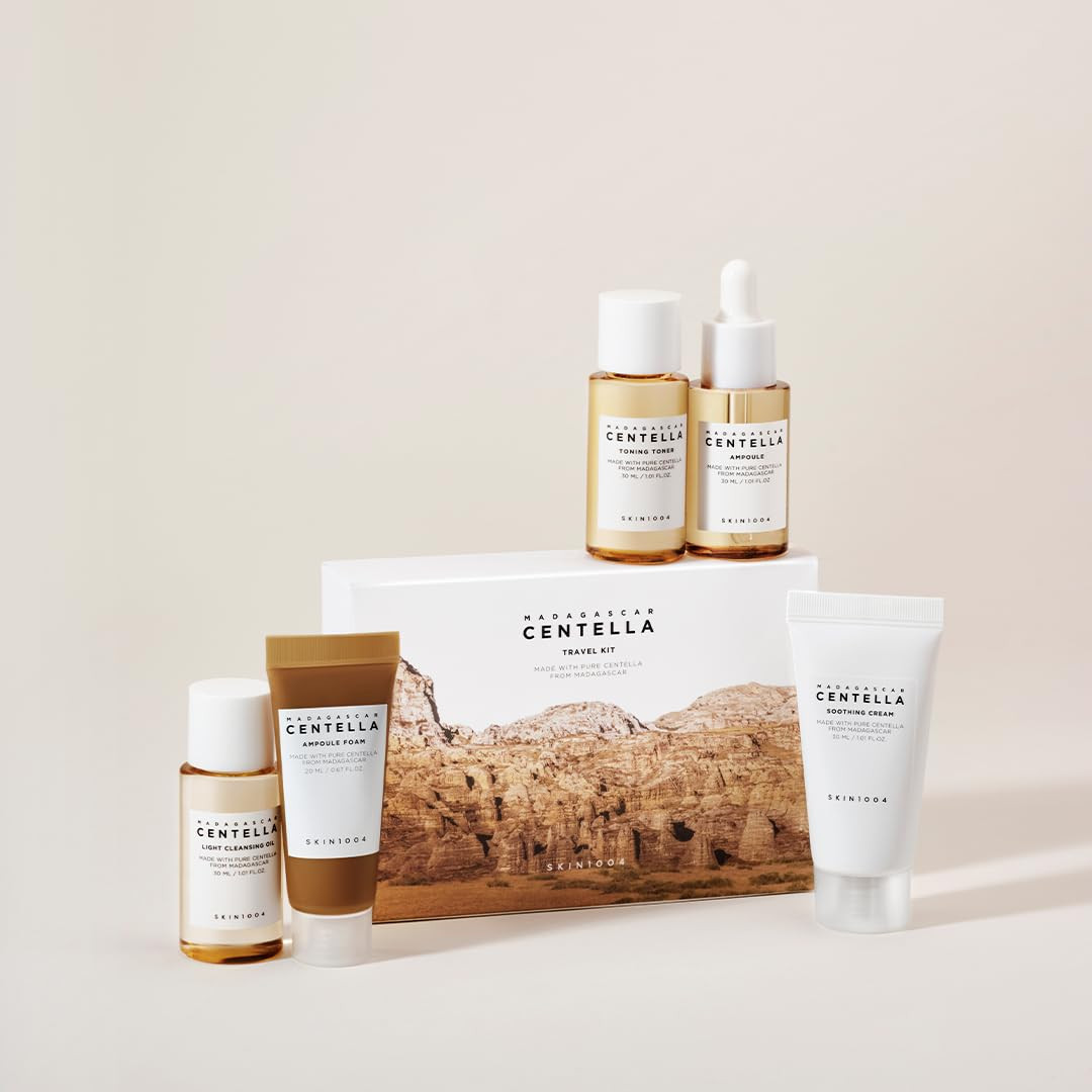 Madagascar Centella Travel Kit, Toner, Ampoule, Soothing Cream, Cleansing Oil, A