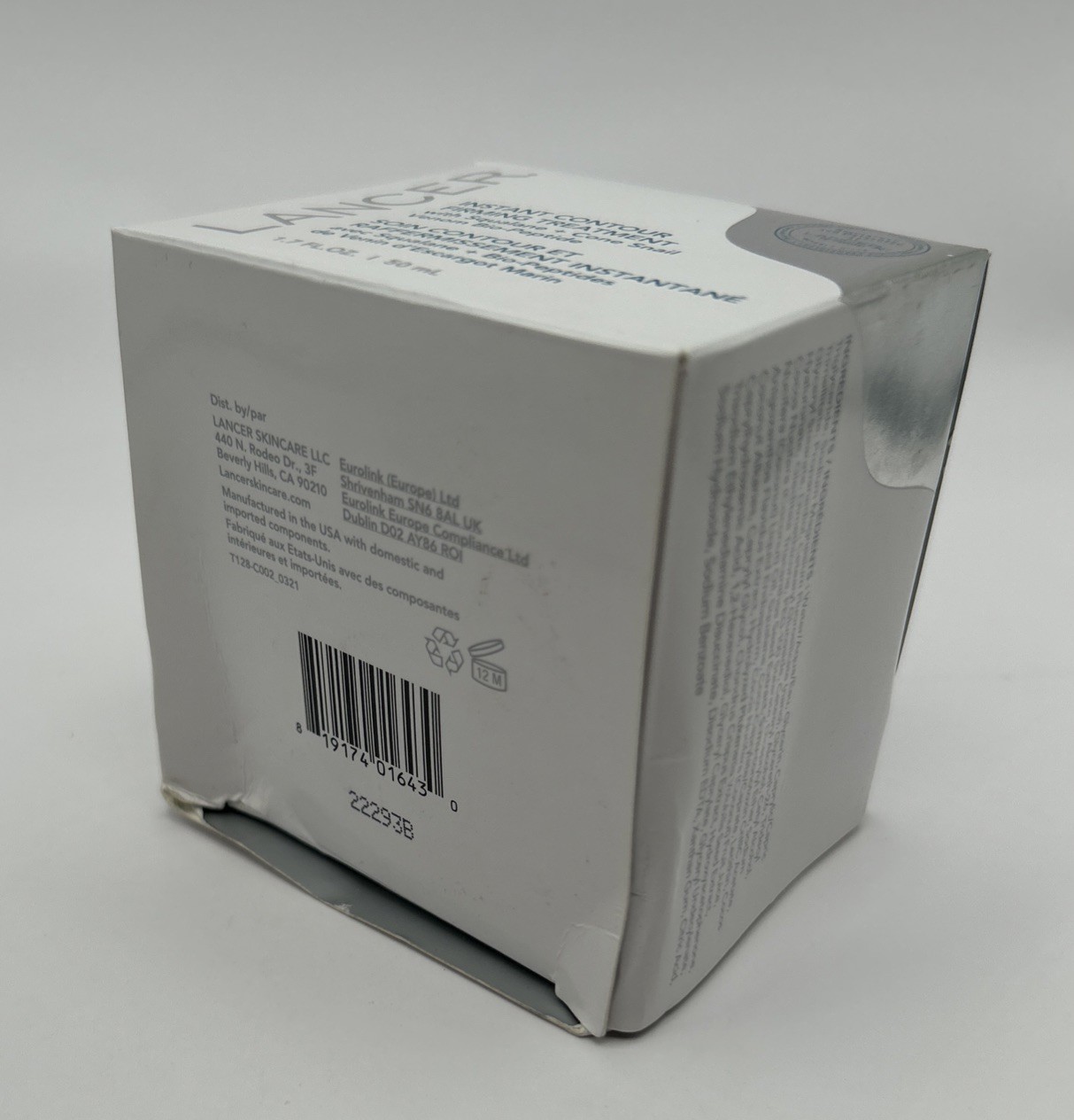 LANCER Instant Contour Firming Treatment Squalane Snail Venom 1.7 oz READ DESCRP
