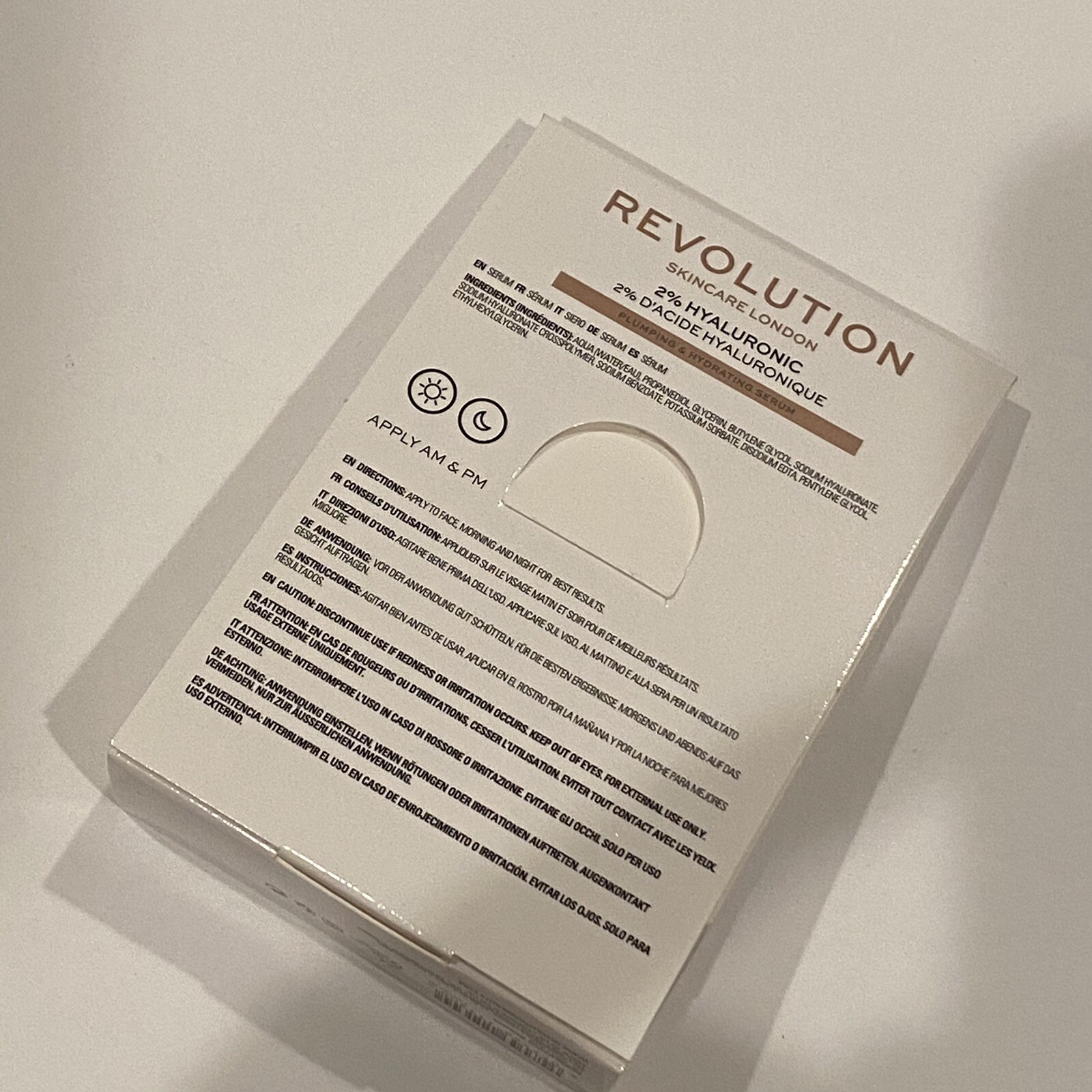 NEW Revolution Skincare London 2% Hyaluronic Acid 0.16oz Deluxe Sample Size