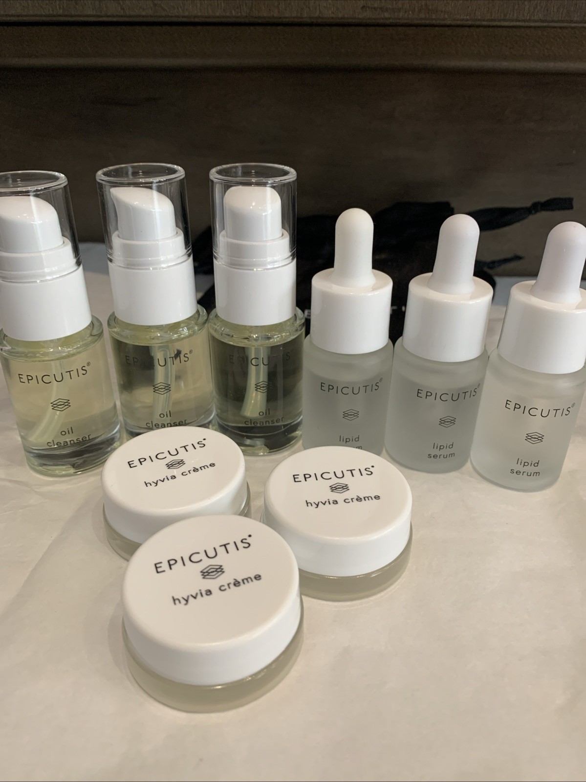 Set Of 3 – Epicutis 3 Piece Travel Set Oil Cleanser Lipid Serum Hyvia Cream.