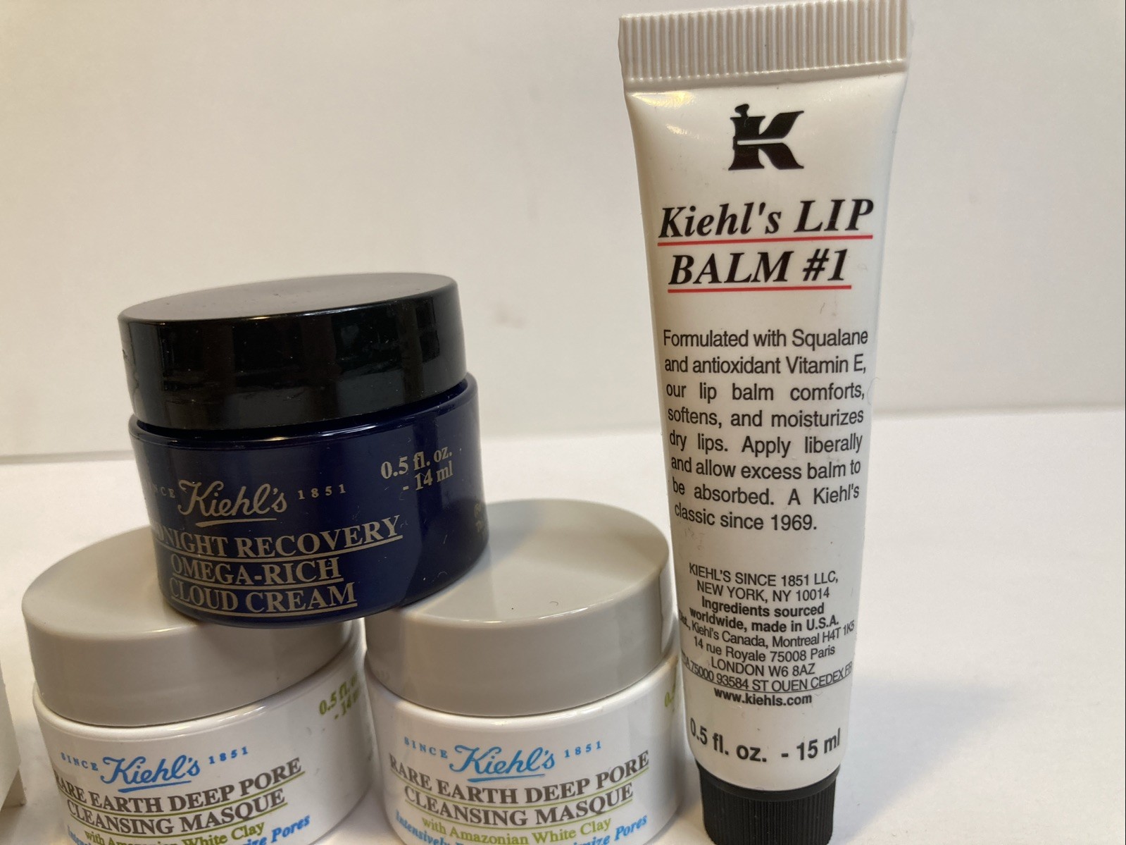 Kiehl’s Skin Lips Samples Lot Of 5 Midnight Recovery Deep Pore Cleansing