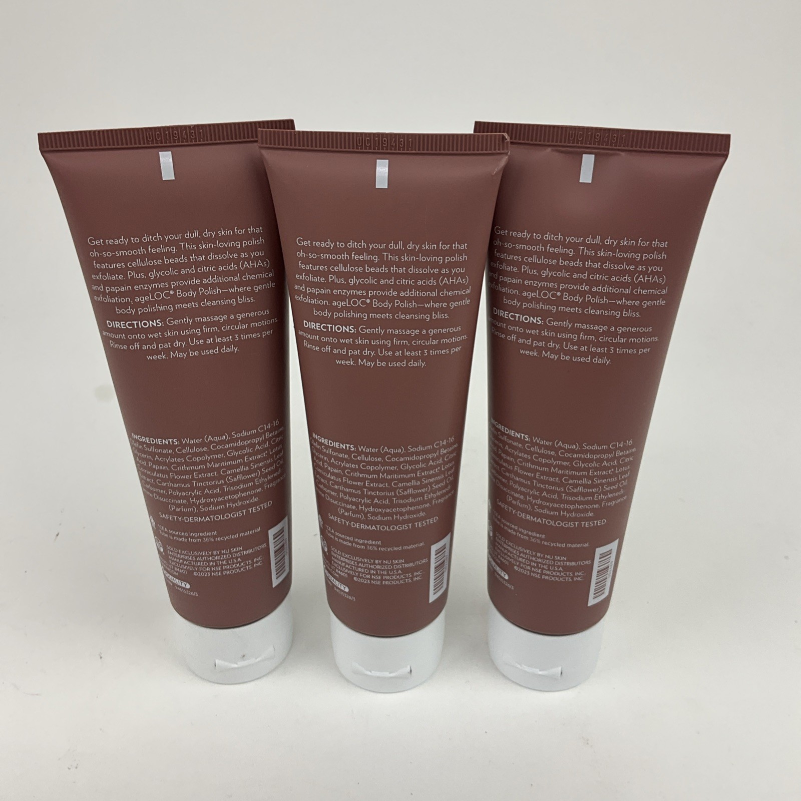 3 Pack Brand NuSkin ageLOC WellSpa iO Body Polish 125mL/4.2 fl.oz