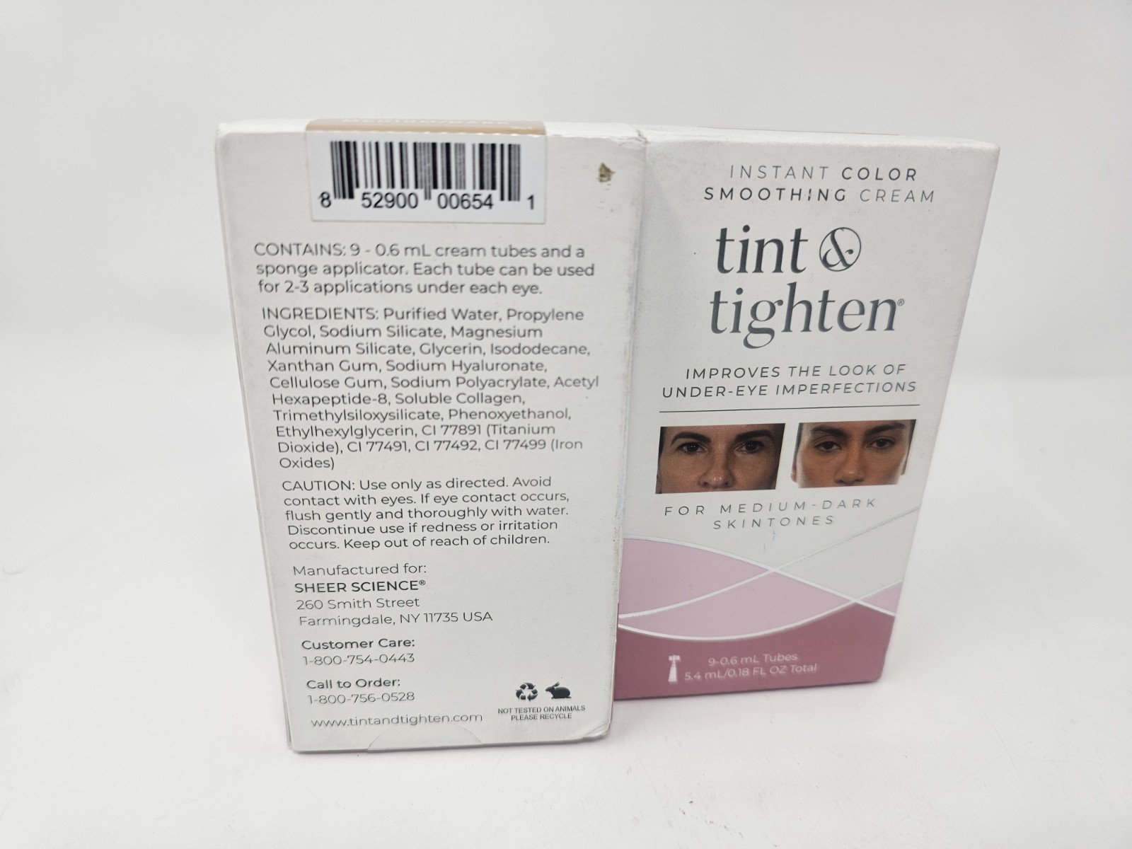Lot of 2 Tint & Tighten Improves The Look Of Under-Eye Imperfections/Medium Dark