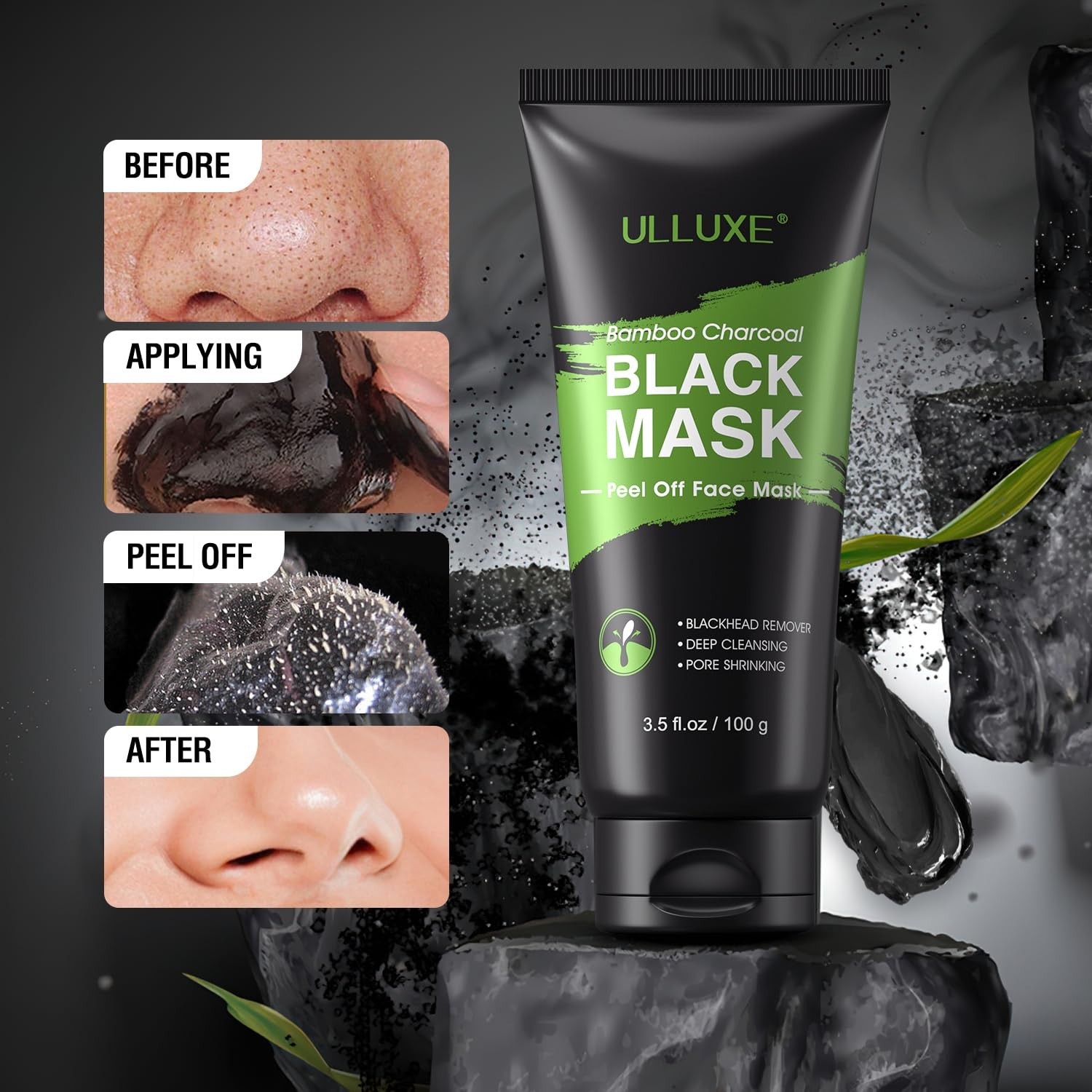 ulluxe Blackhead Remover Mask Kit, Charcoal Peel Off Face Mask for Deep Cleansin