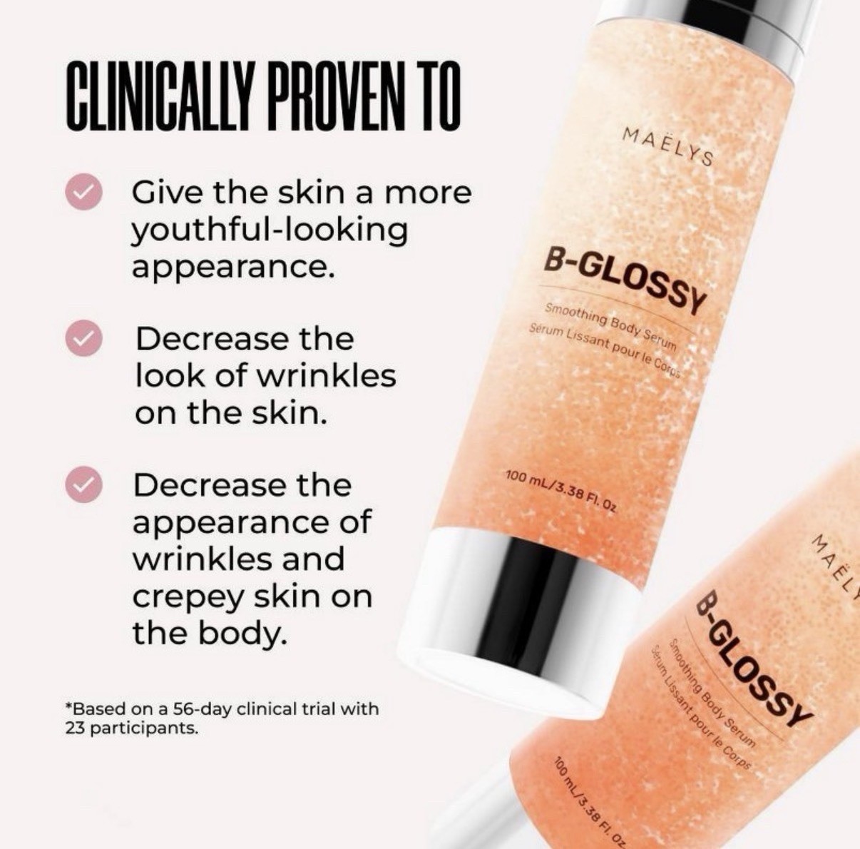 Maelys B-GLOSSY Smoothing Body Serum 100mL/3.4 Fl. Oz.