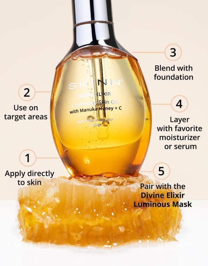 SKINN COSMETICS DIVINE ELIXIR FACIAL OIL w/MANUKA HONEY – Pick Size (Sealed)
