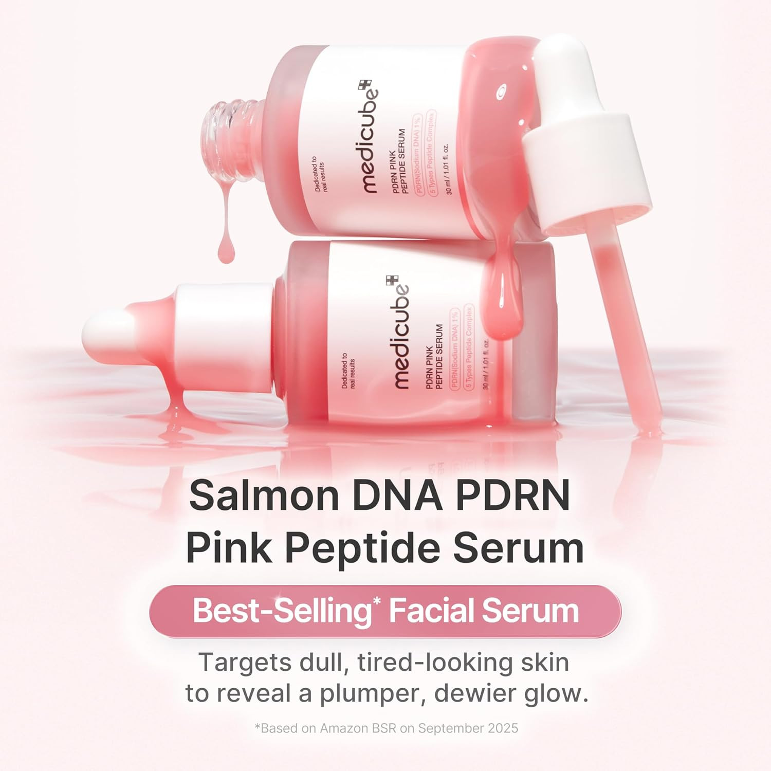 PDRN Pink Peptide Serum with Salmon DNA | Pink Glow Serum with Peptides & Niacin