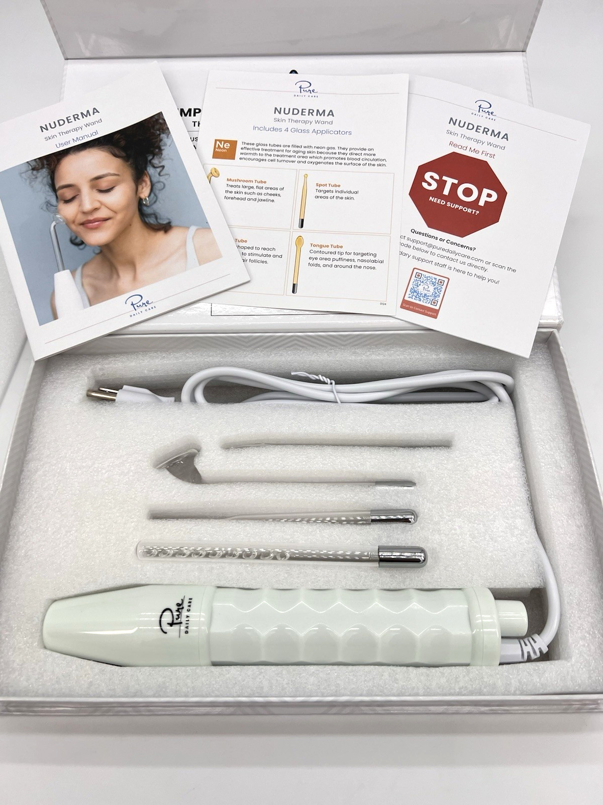 Pure Daily Care NuDerma Handheld Skin Therapy Wand Machine Anti-Aging