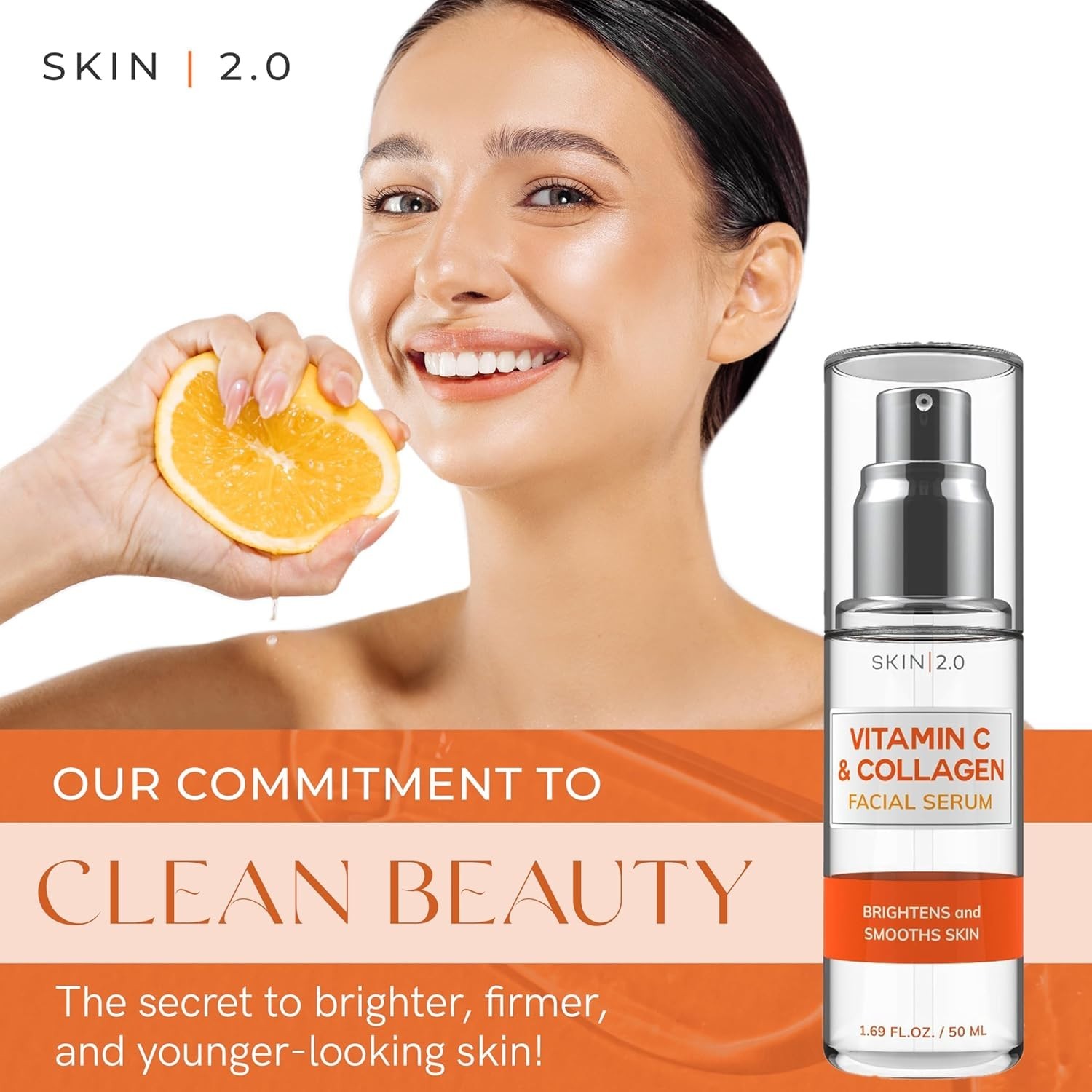 Vitamin C & Collagen Serum & Day Cream Set – Anti-Aging Korean Skincare 1.69 Oz