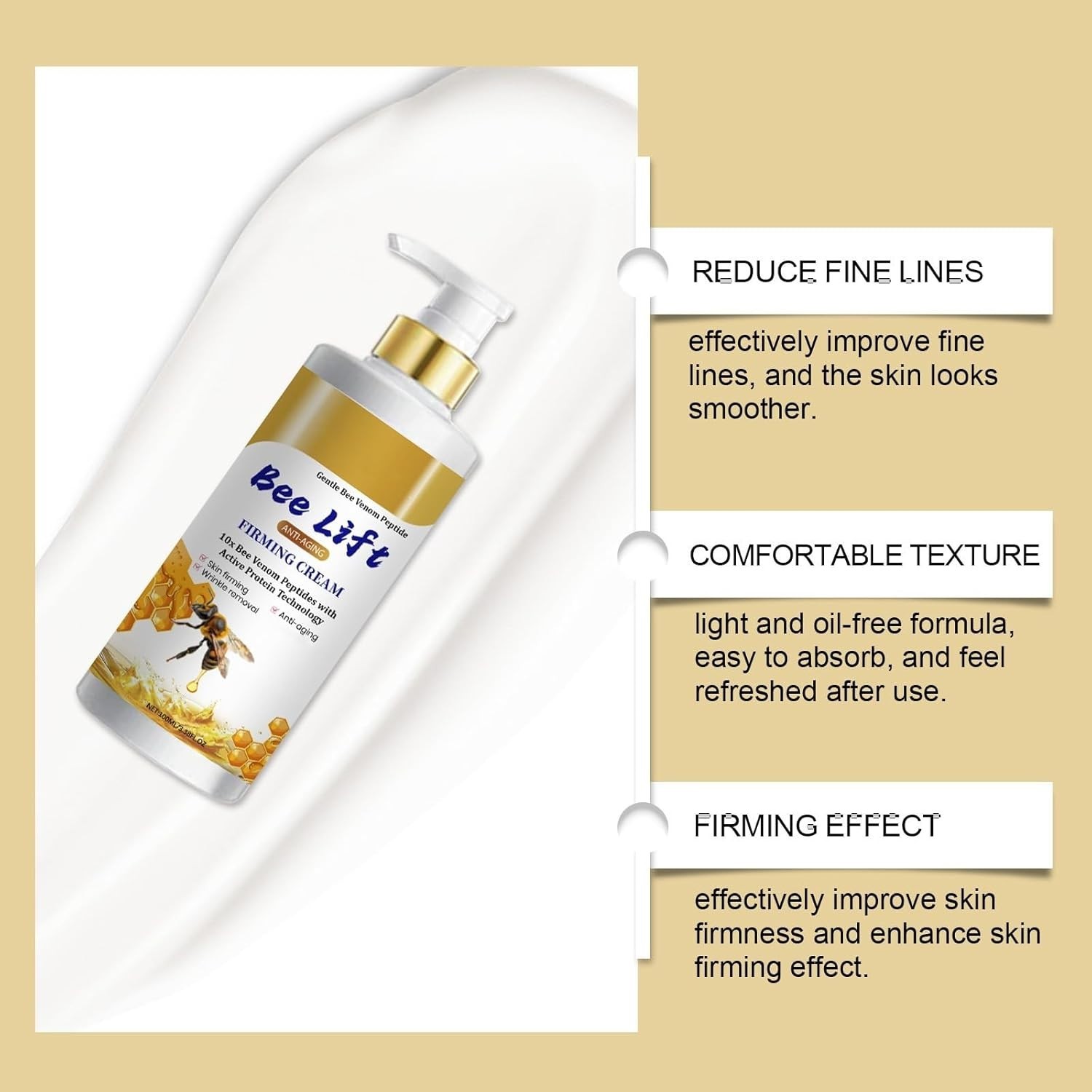 2Pcs Bee Venom Skin Firming Cream, BeeLift Anti-Aging Firming Cream, Wrinkle Rem