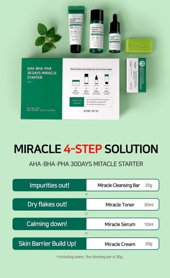 SOME BY MI AHA BHA PHA 30 Days Miracle Starter Kit 4-items K-Beauty