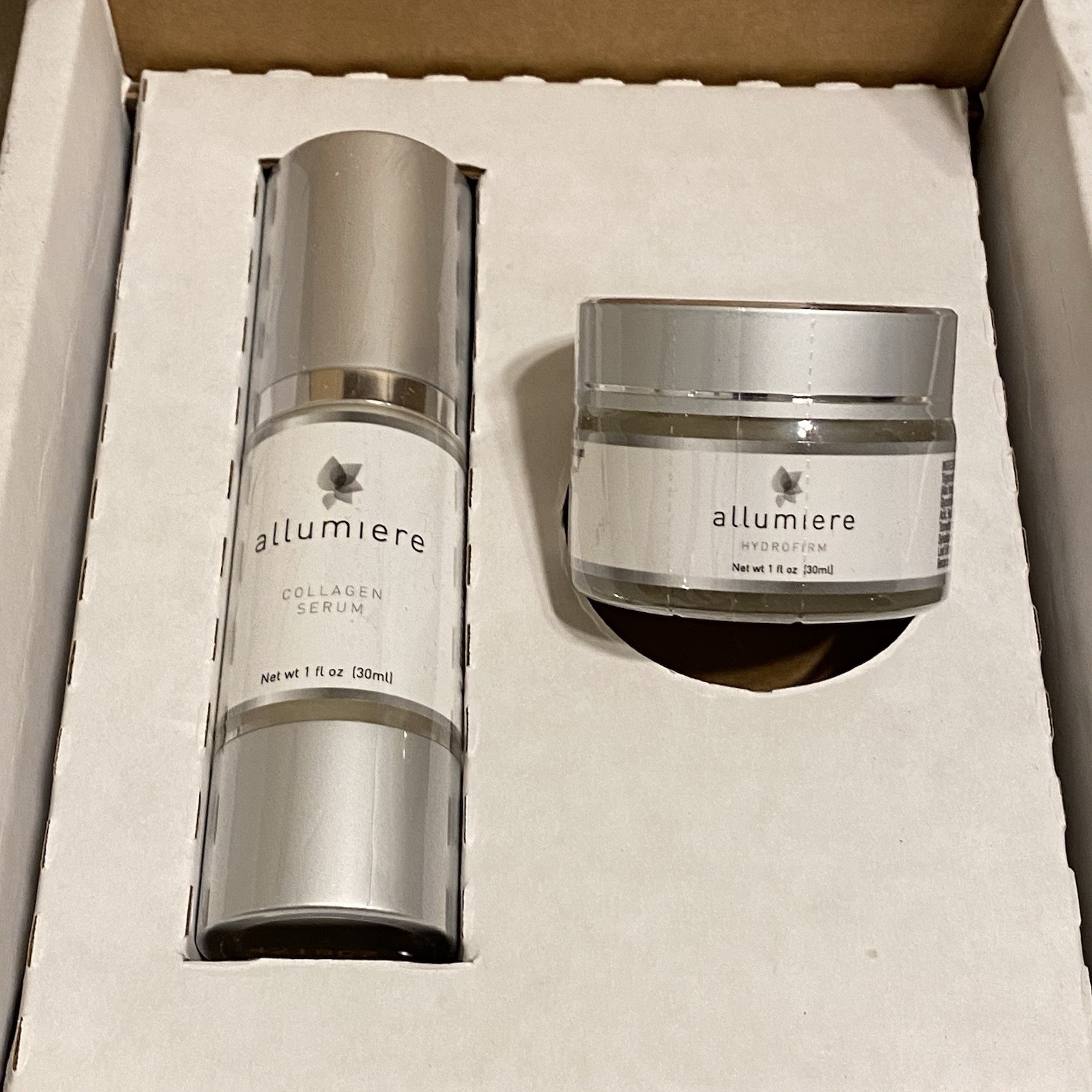 SEALED Allumiere Collagen Serum & Hydrofirm 1 oz Each Firmer & Smoother Skin $80