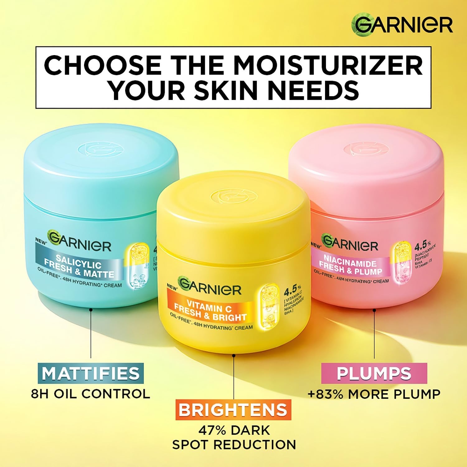 Garnier Fresh & Bright Vitamin C Sorbet Moisturizer,Hydration & Dark Spot Reduce