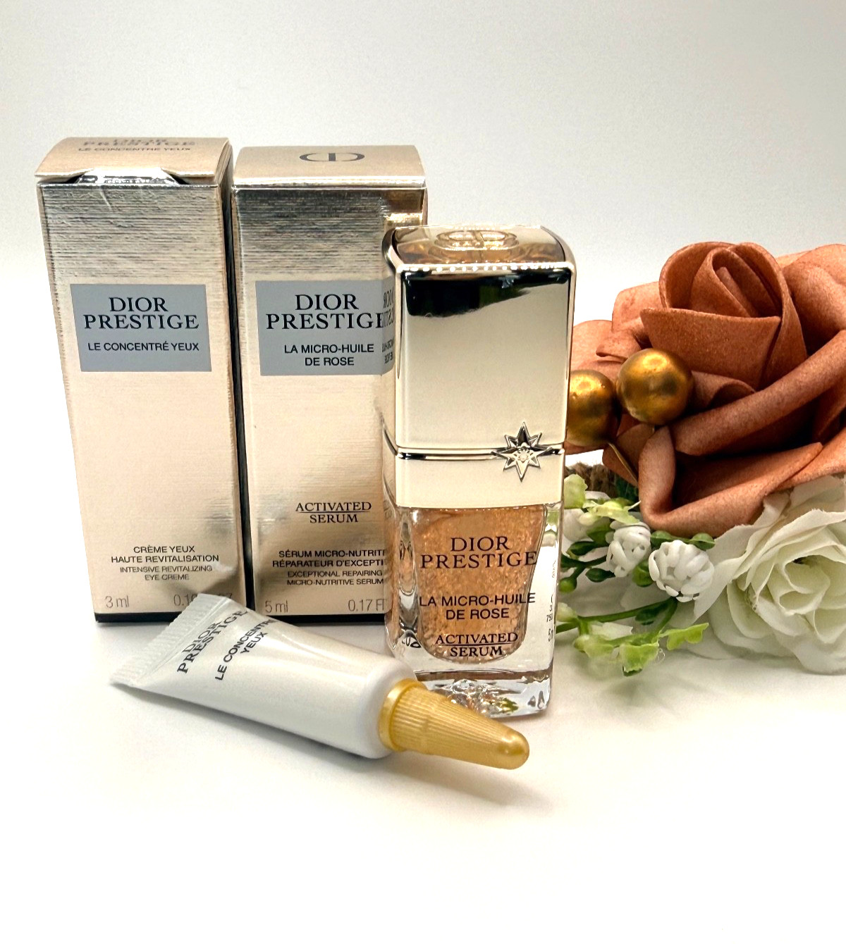DIOR PRESTIGE SERUM/EYE CREAM Travel Deluxe 2 Piece Set NIB