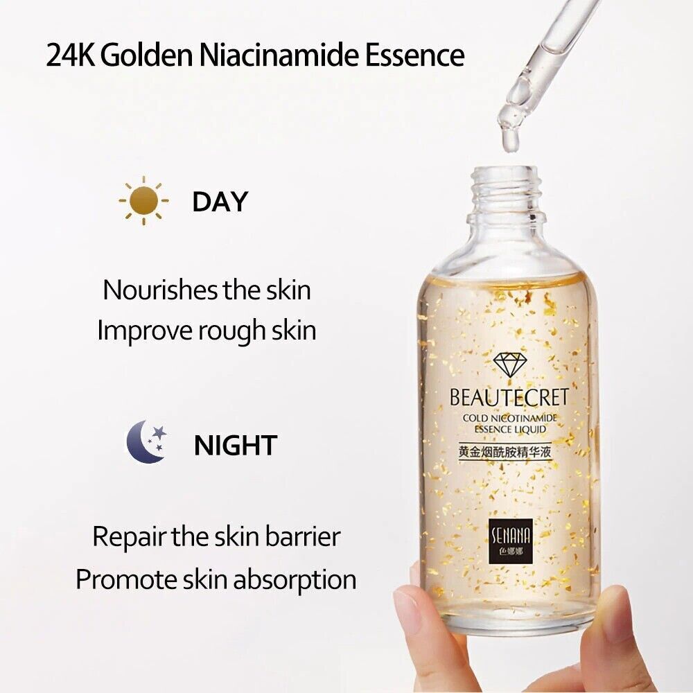 Nicotinamide Liquid 24K Gold Anti Aging Moisturizer with Hyaluronic Acid