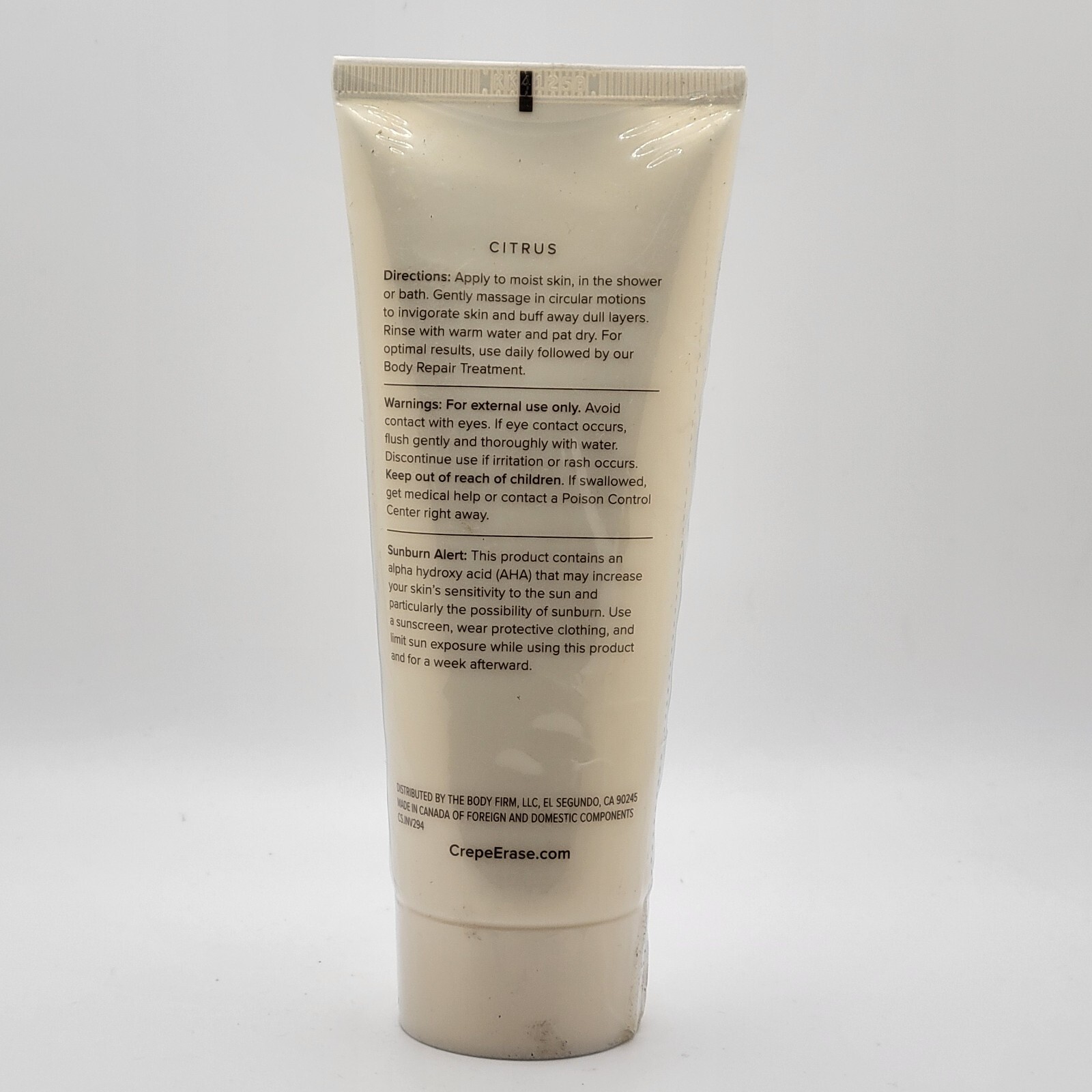 Body Firm Crepe Erase Body Refining Exfoliant 3.3 oz /95ml CITRUS Sealed
