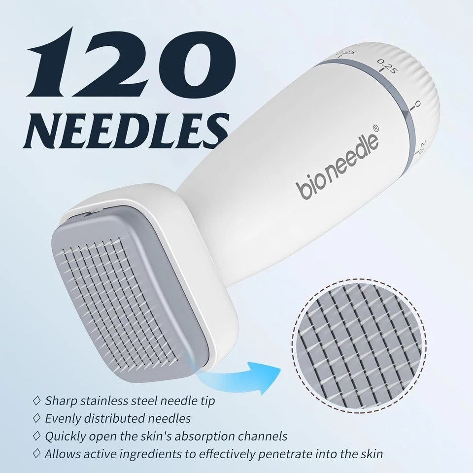 Bio Needle Derma Stamp Microneedling Tool Adjustable Needle For Hair Growth Body